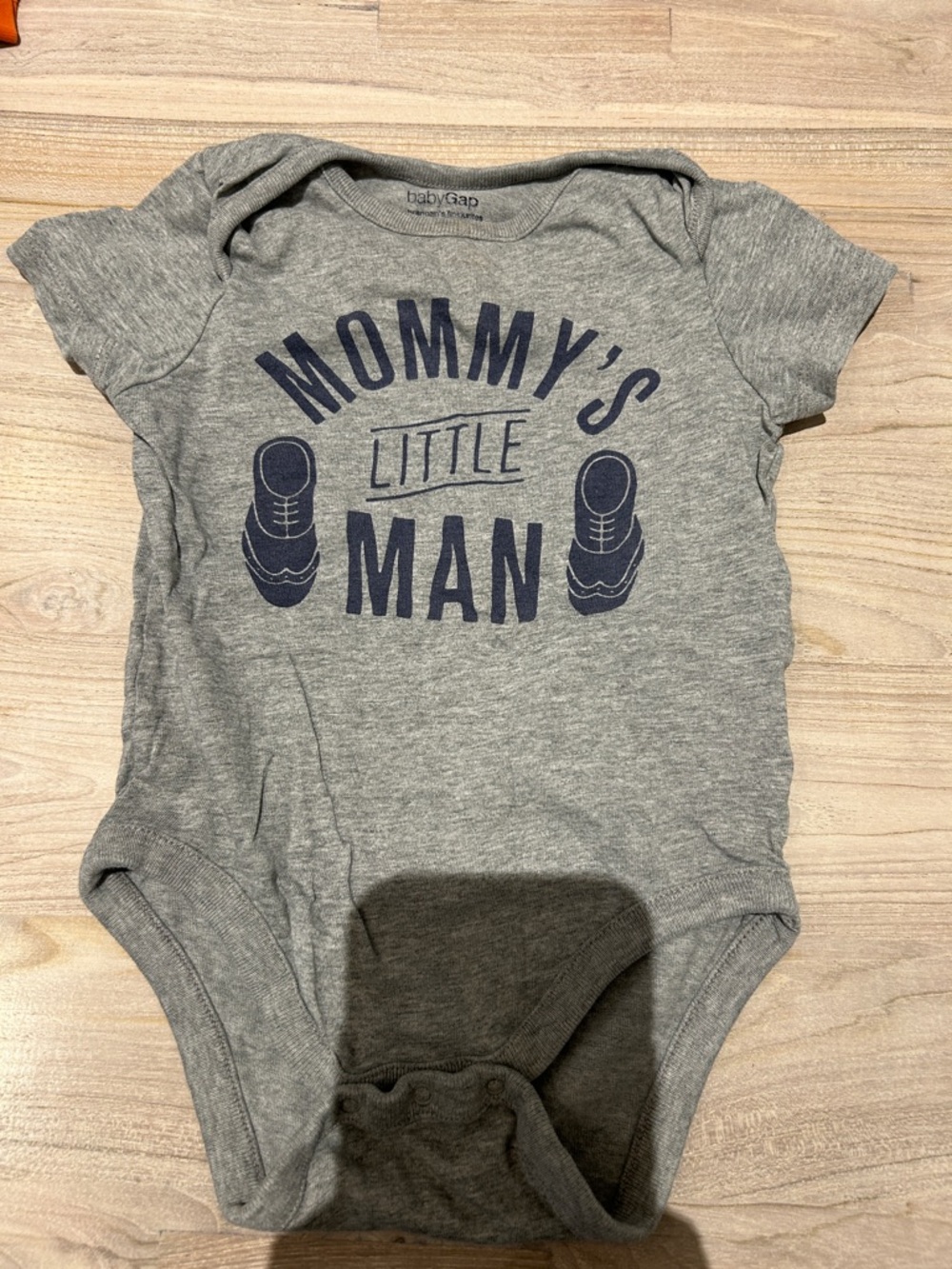 GAP Gray and Navy "Mommy's Little Man" One-Piece Bodysuit
